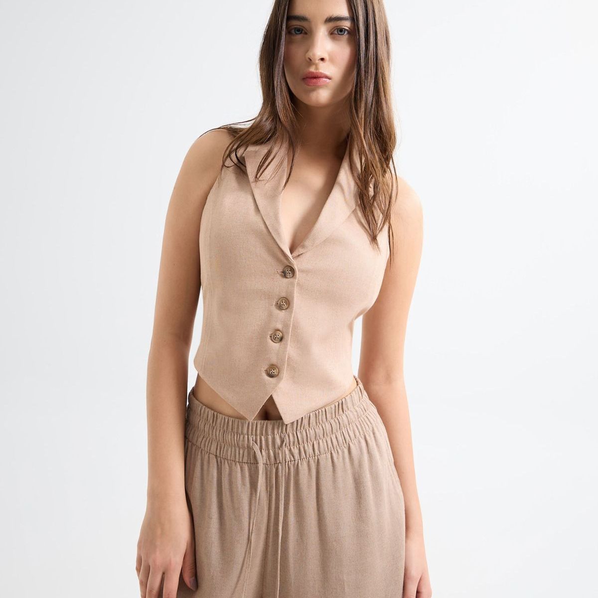 SEVEN SEVEN - Chaleco Para Mujer  Color Camel Marca Seven Seven #28250121