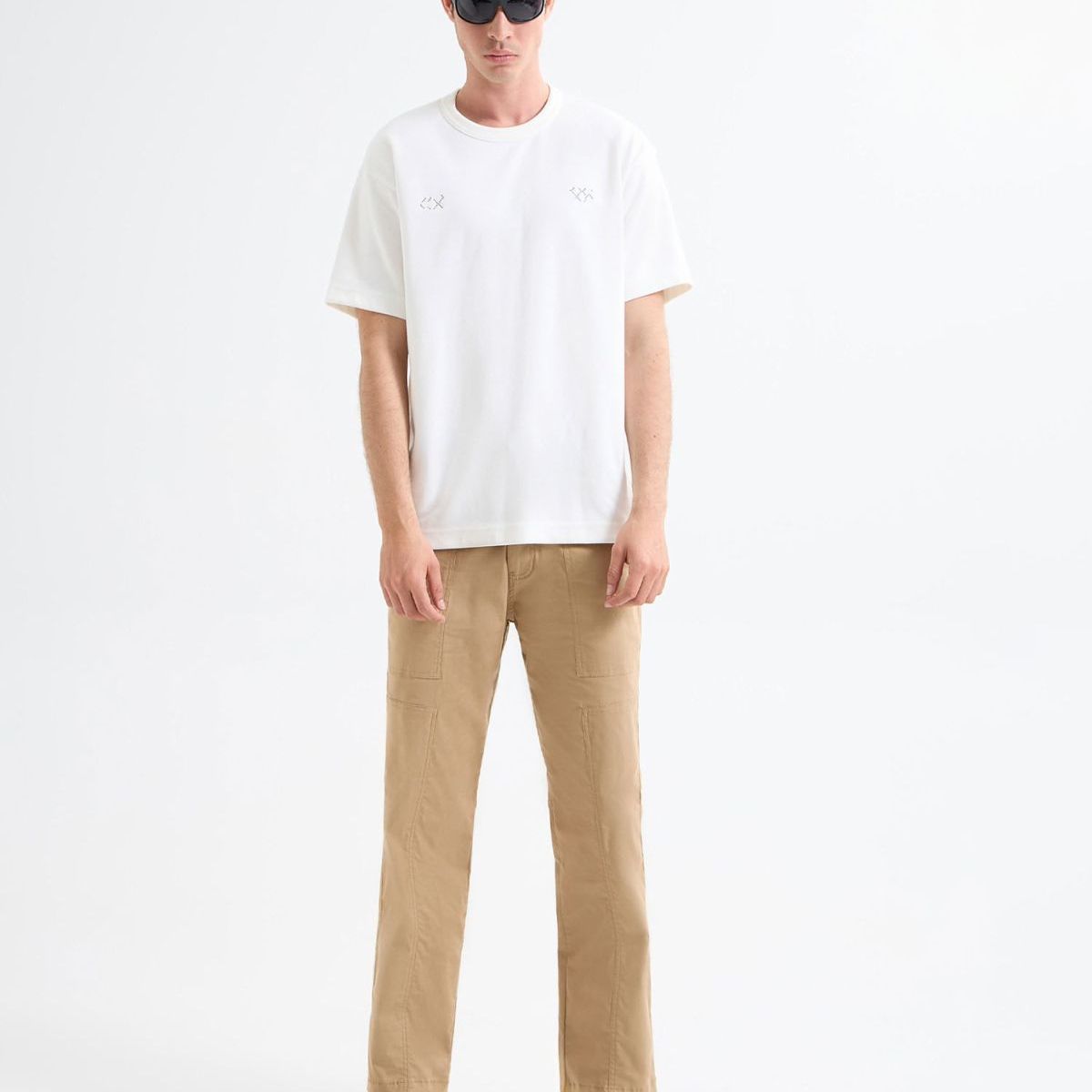 SEVEN SEVEN - Pantalón Chino Con Cortes  Para Hombre Camel Seven Seven