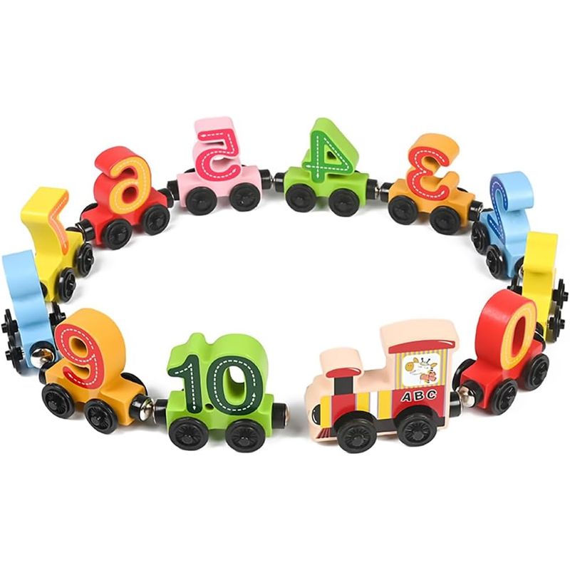 GENERICO - Tren Didactico de Numeros Magnetico Madera Niños