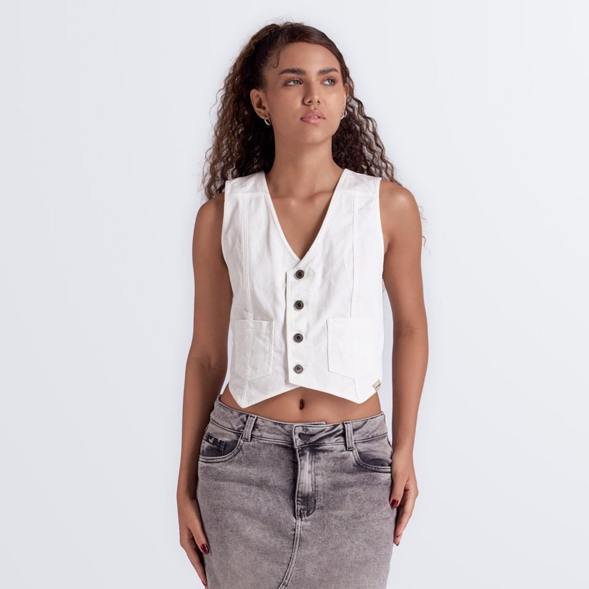 UNSER - Blusa Tipo Chaleco Con Botones Y Bolsillos Unser