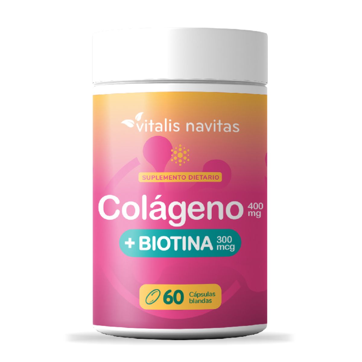 NUTRIPHARMA - Colágeno Hidrolizado + Biotina Vitalis Navitas 60 Cápsulas