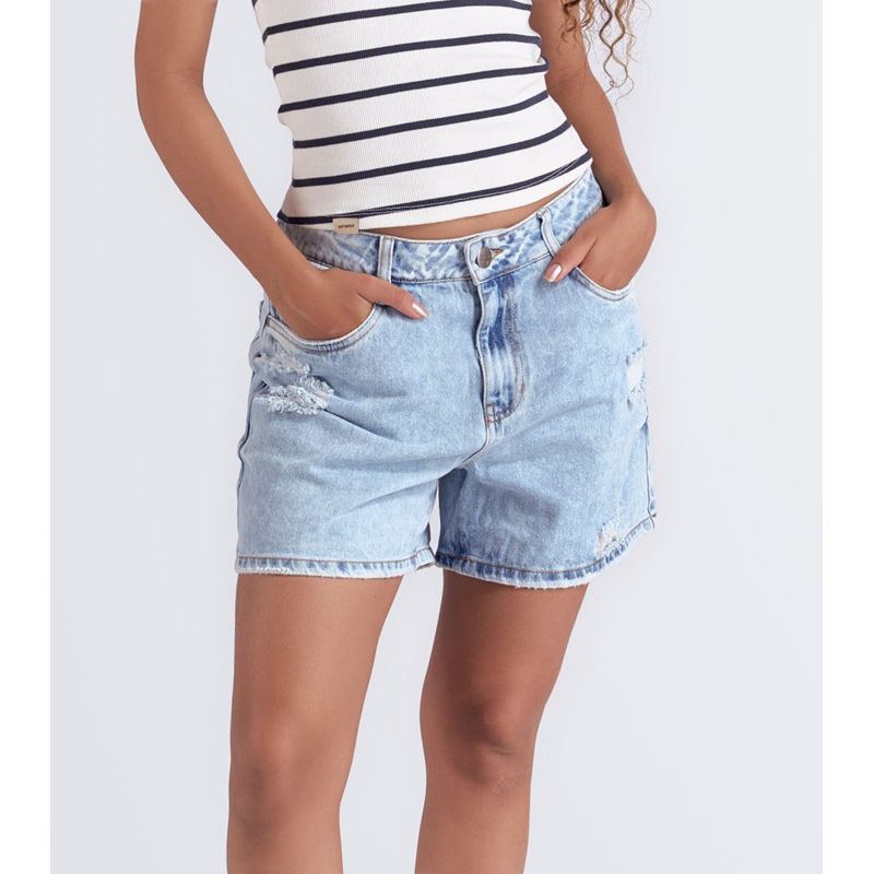 UNSER - Paulette Short Bermuda Con Rotos Y Bolsillos Unser