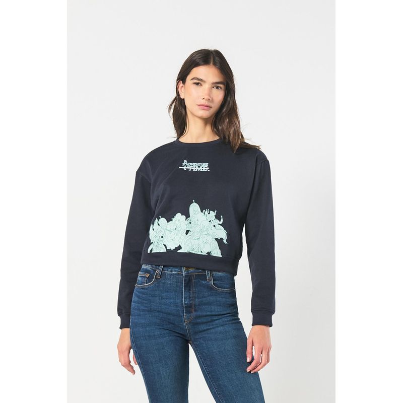 KOAJ - KOAJ Buzo cuello redondo para mujer, con estampado en frente d MUJER