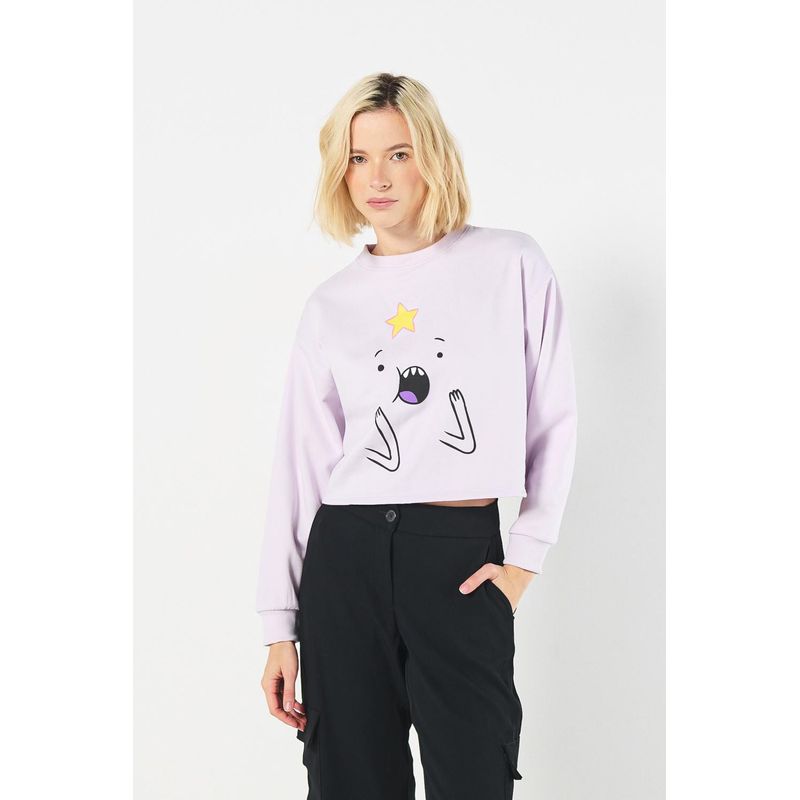 KOAJ - KOAJ Buzo crop top cuello redondo para mujer, cuello y puños c MUJER