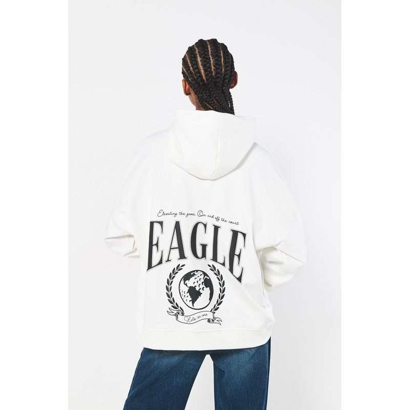 KOAJ - KOAJ buzo capota oversize con estampación tipo college MUJER