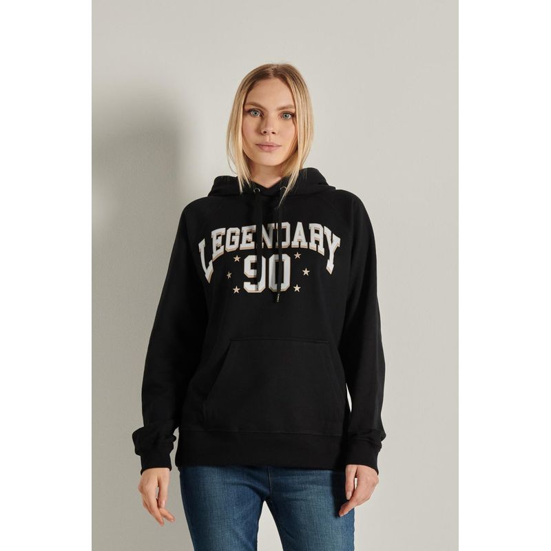 KOAJ - KOAJ Buzo unicolor con diseÃ±o college, manga ranglan y capo MUJER