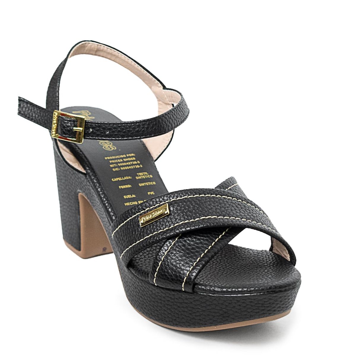 PRICE SHOES - Price Shoes Sandalias Tacon Mujeres 462JC006NEGRO