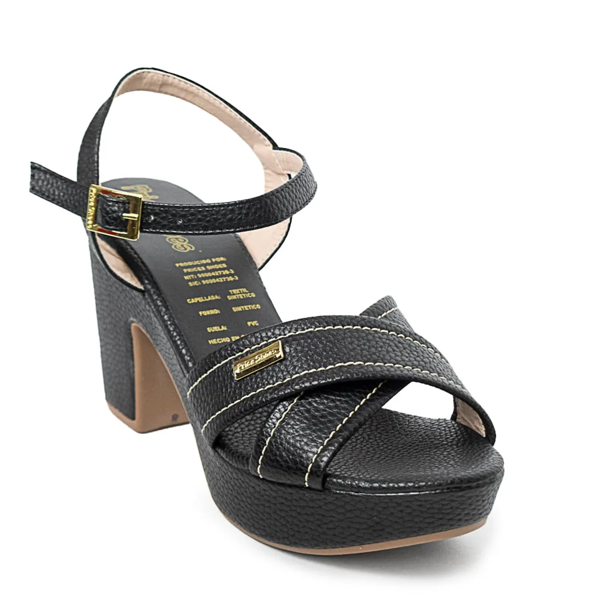PRICE SHOES - Price Shoes Sandalias Tacon Mujeres 462JC006NEGRO.