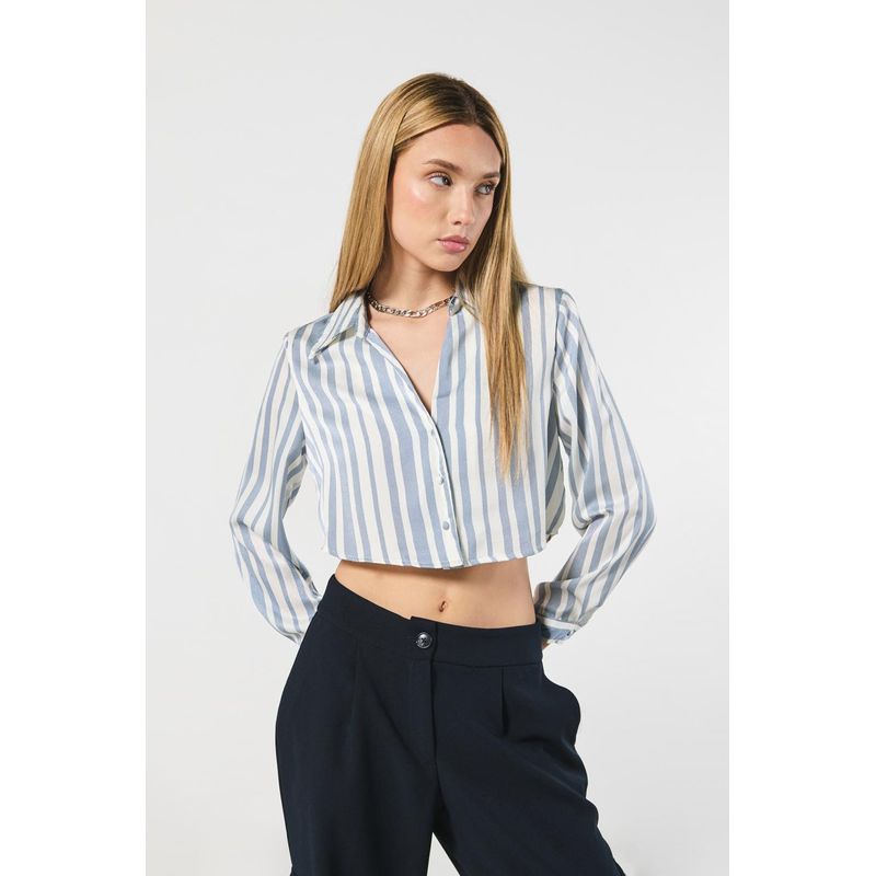 KOAJ - KOAJ BLUSA CAMISERA CROP OVERSIZE MANGA LARGA. Mujer