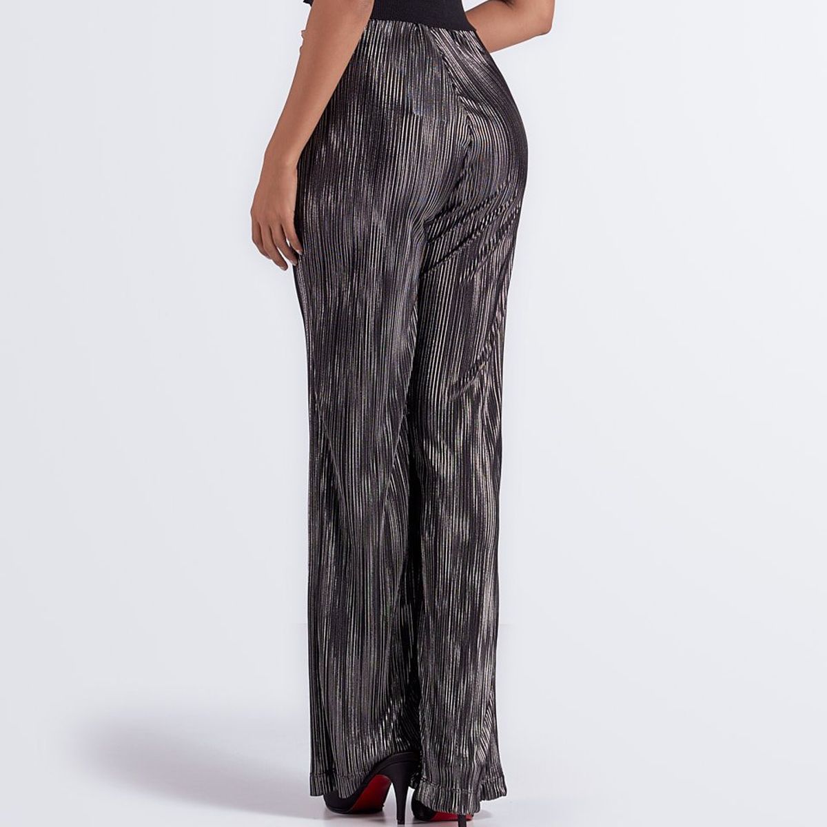 DEREK - Pantalon Para Mujer En Textil Brillante Derek