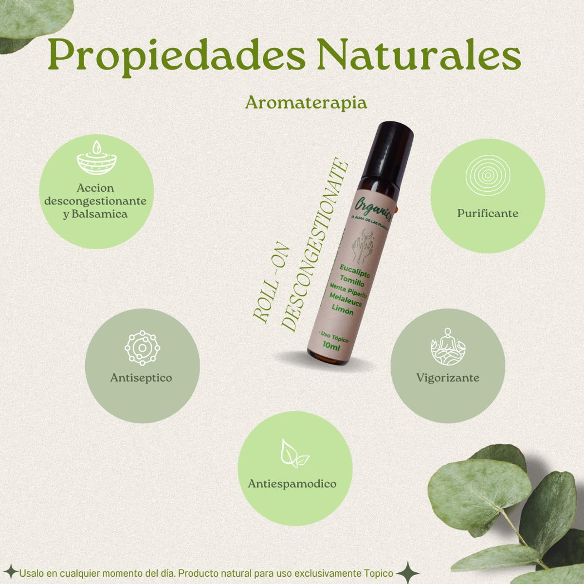 GENERICO - Kit para Aromaterapia  roll on 3 unidades