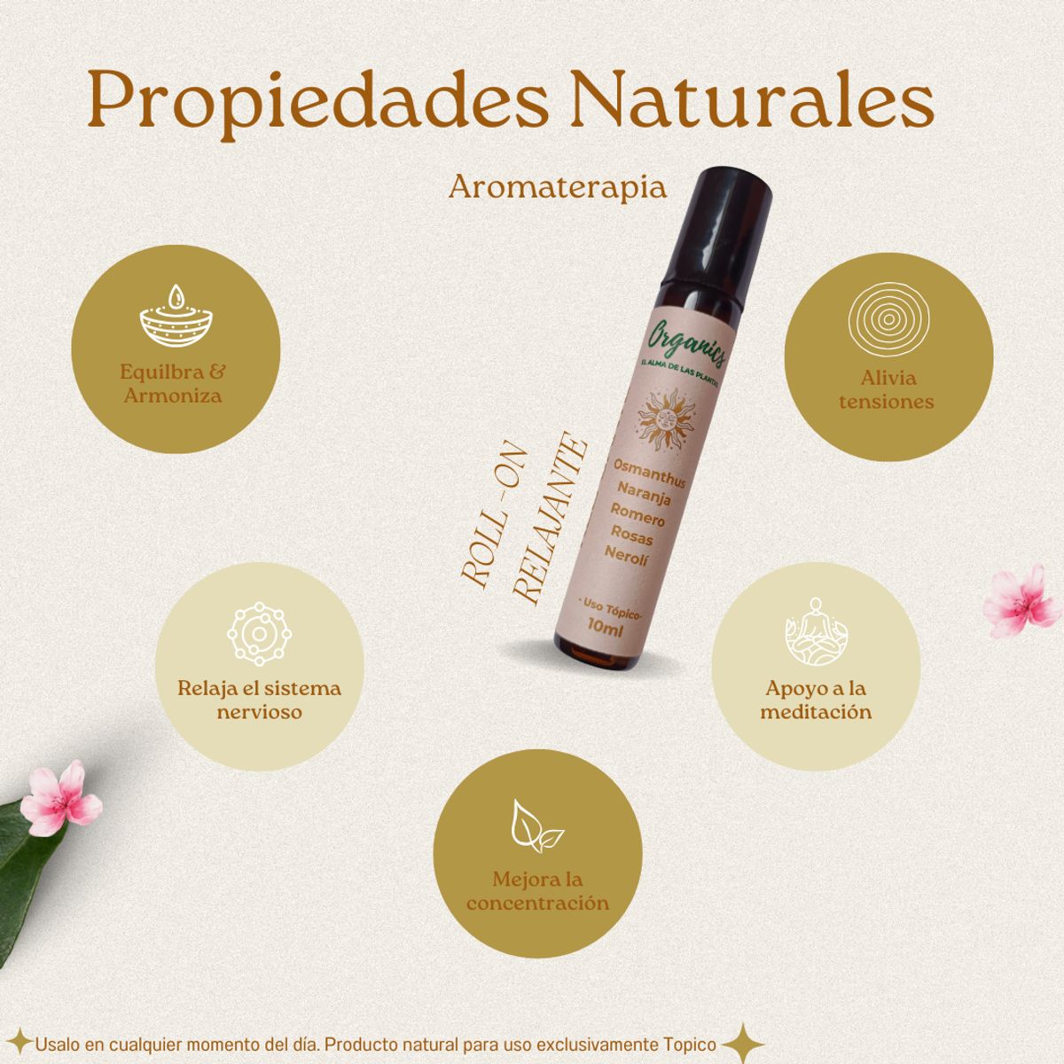 GENERICO - Kit para Aromaterapia  roll on 3 unidades