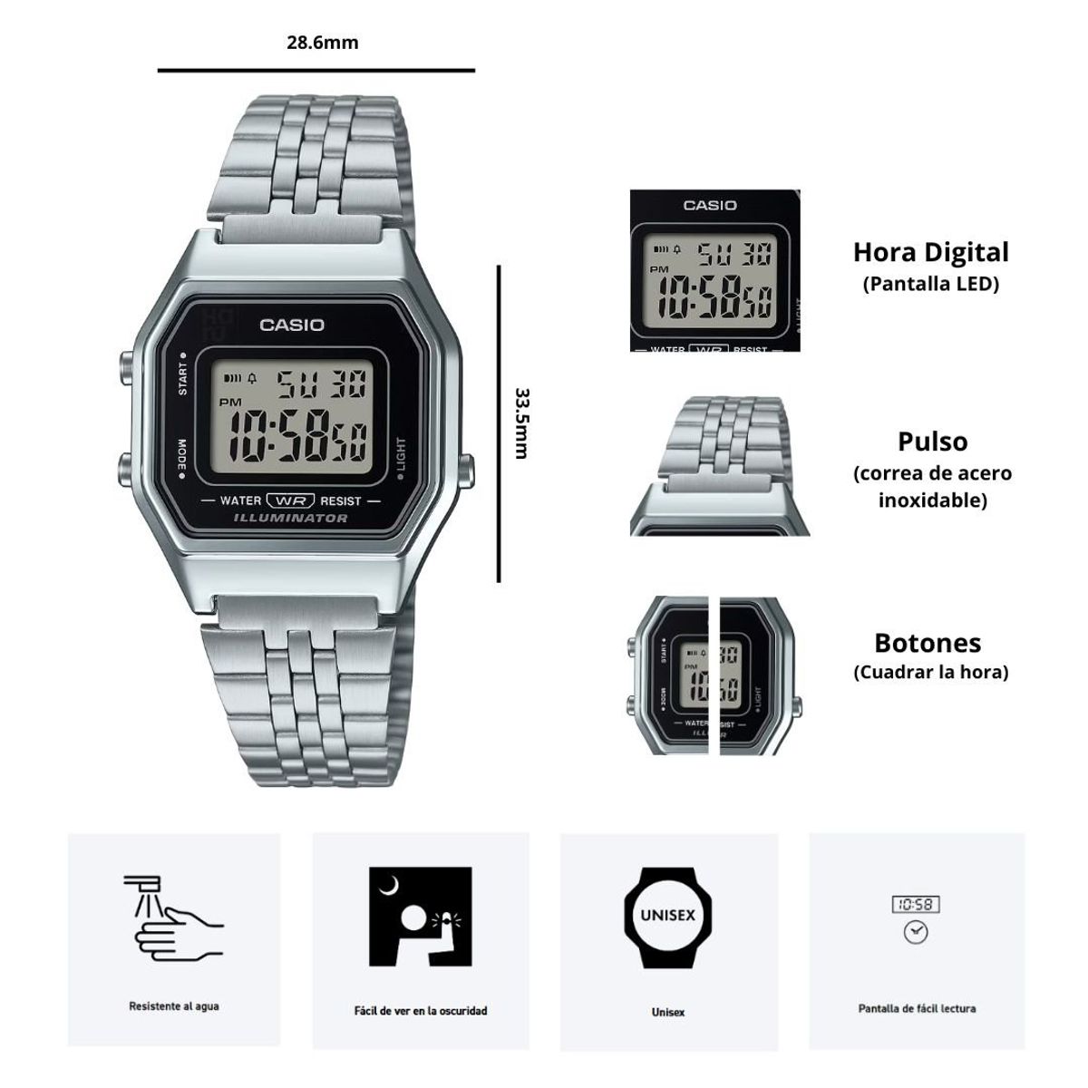 CASIO - Reloj Casio LA680WA-1D Diseño casual