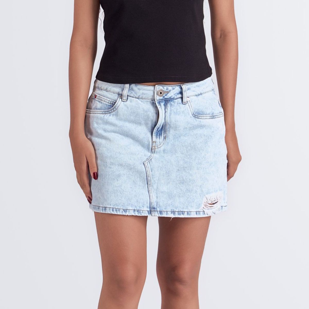 UNSER - Falda Corta Con Proceso Y Bolsillos Unser