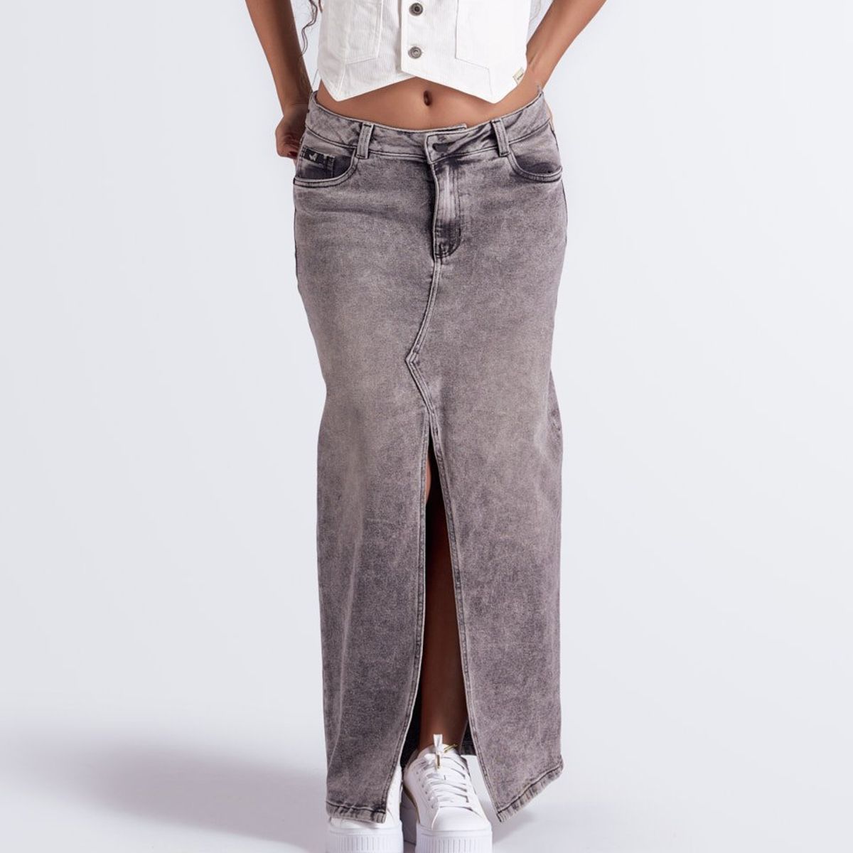 UNSER - Falda Larga Linea A Con Proceso Y Bolsillos Unser