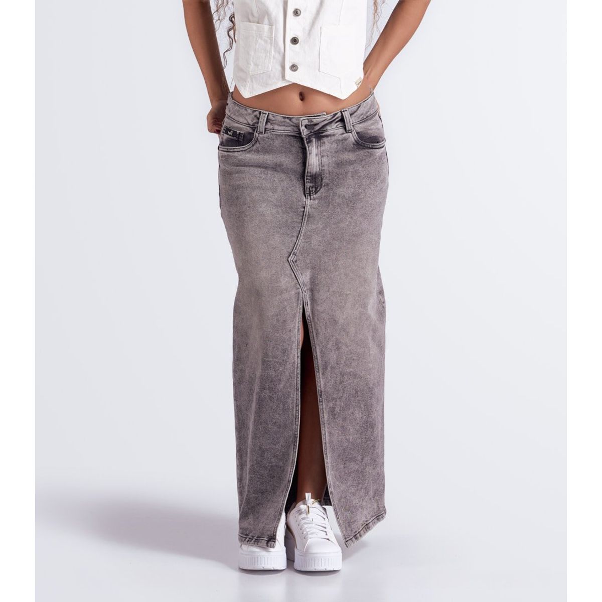 UNSER - Falda Larga Linea A Con Proceso Y Bolsillos Unser