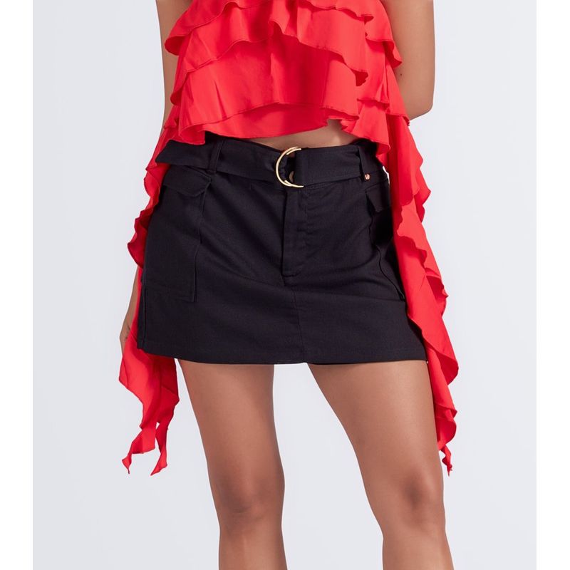 DEREK - Falda  Short Para Mujer En Lino Unicolor  Derek