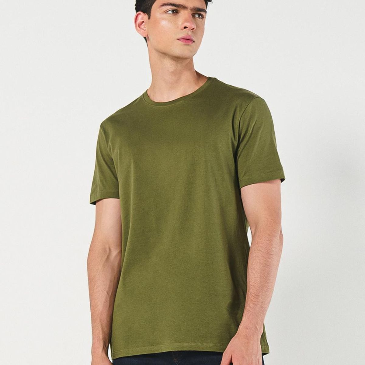 KOAJ - KOAJ Camiseta en algodón unicolor ajustada con manga corta Hombre