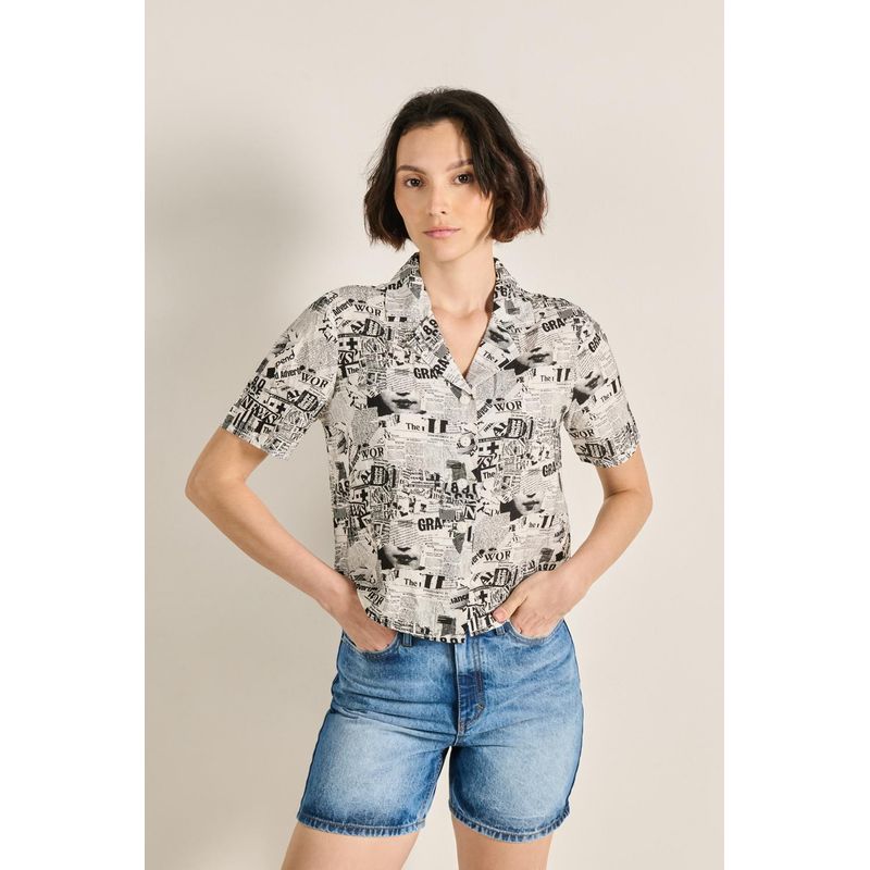 KOAJ - KOAJ Blusa unicolor manga corta con diseños estampados MUJER