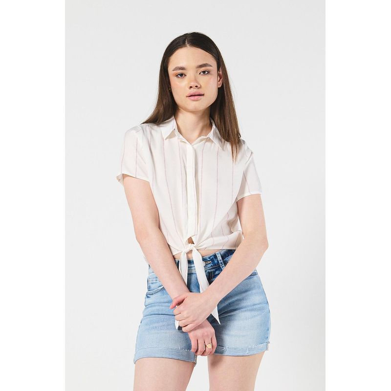 KOAJ - KOAJ BLUSA ESTAMPADA CON NUDO EN EL FRENTE. MUJER