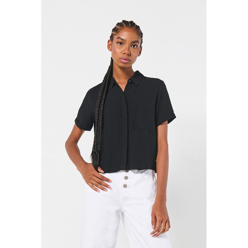 KOAJ - KOAJ BLUSA CAMISERA MANGA CORTA  CON BOLSILLO MUJER