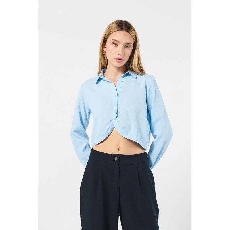 KOAJ - KOAJ BLUSA CAMISERA MANGA LARGA CON NUDO MUJER