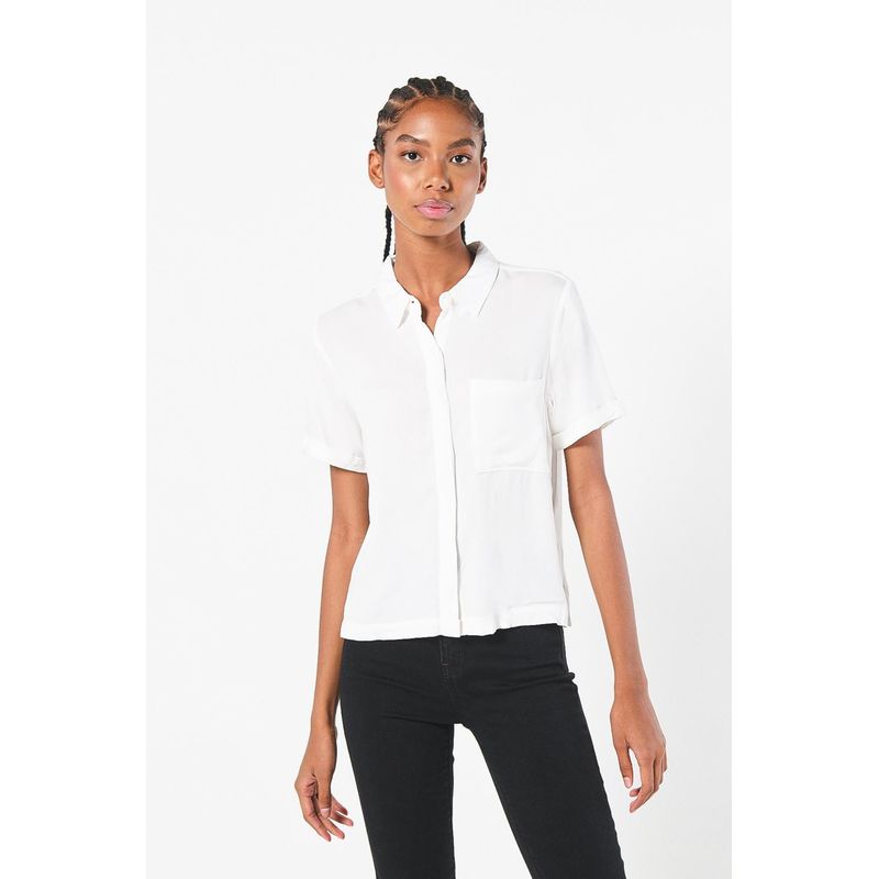 KOAJ - KOAJ BLUSA CAMISERA MANGA CORTA  CON BOLSILLO MUJER