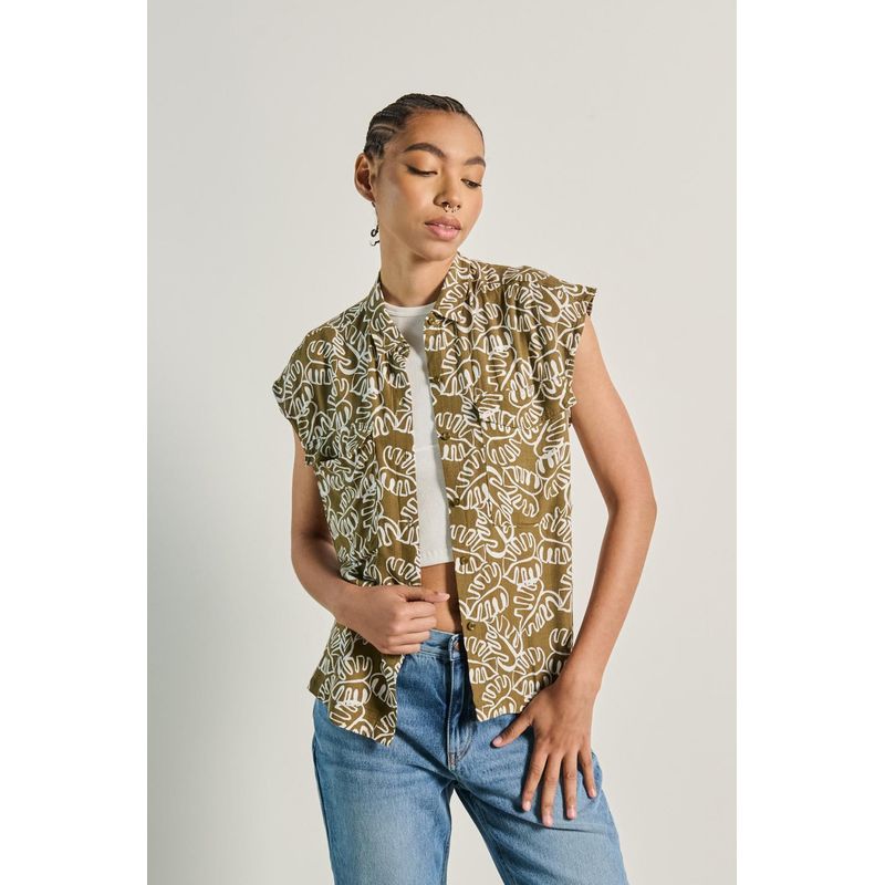 KOAJ - KOAJ Blusa manga sisa unicolor para mujer, elaborada en tela v MUJER