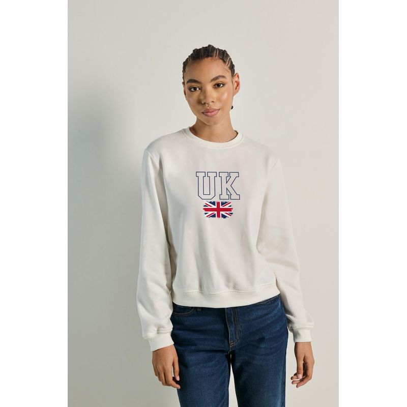 KOAJ - KOAJ Sueter cuello redondo con estampado de UK MUJER