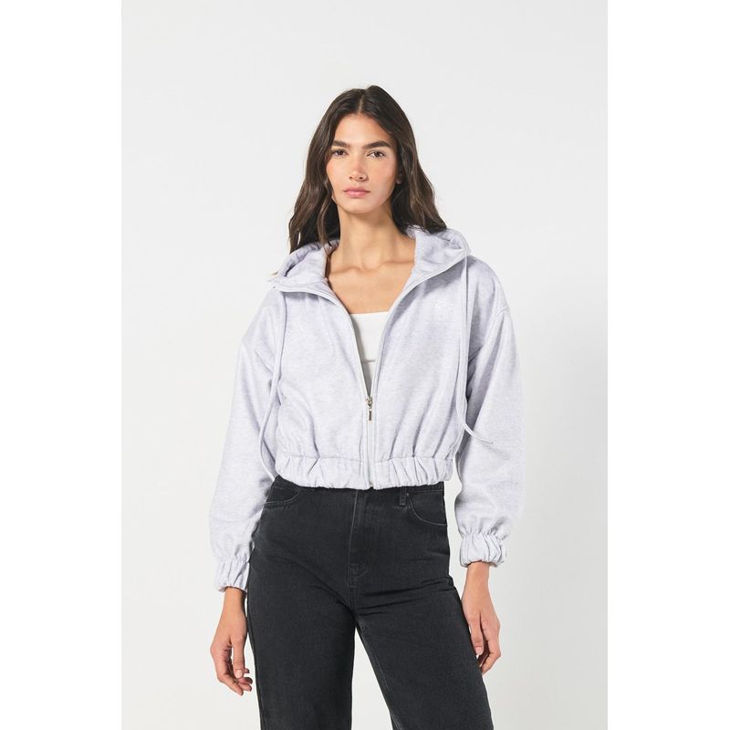 KOAJ - KOAJ Buzo oversize gris con cremallera y capota MUJER