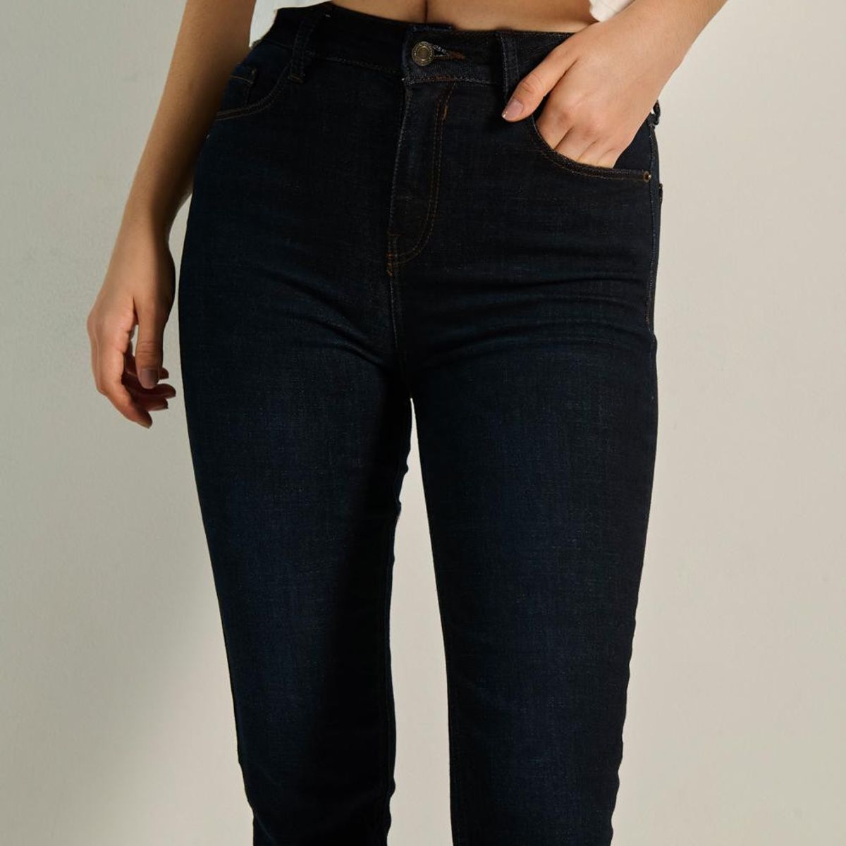 KOAJ - KOAJ Jean jegging azul intenso con 5 bolsillos y tiro alto