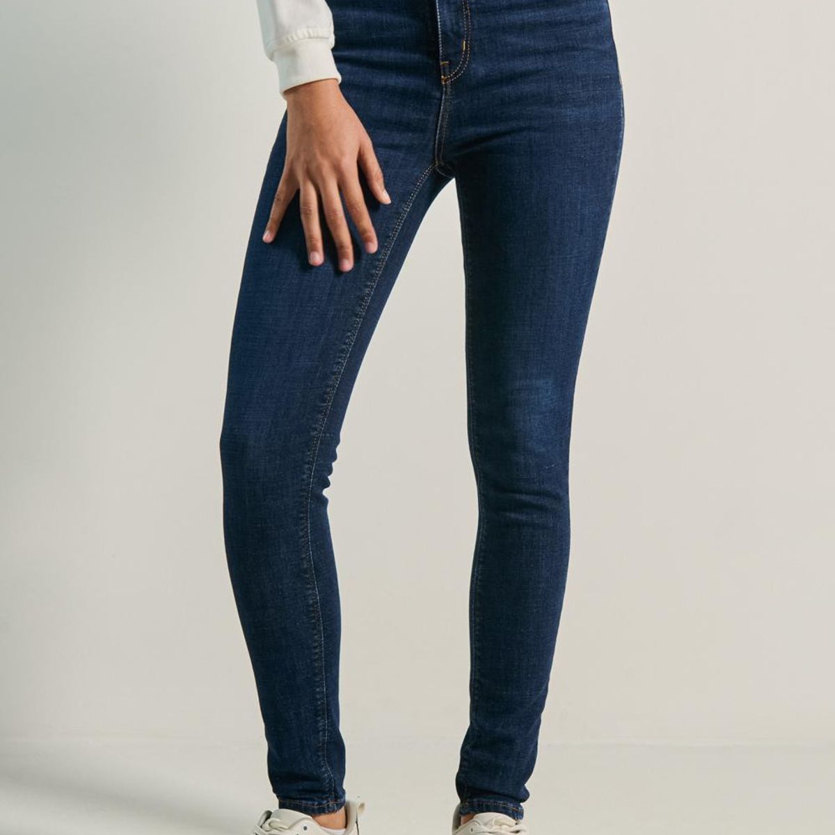 KOAJ - KOAJ Jean jegging súper tiro alto azul oscuro con costuras  Mujer