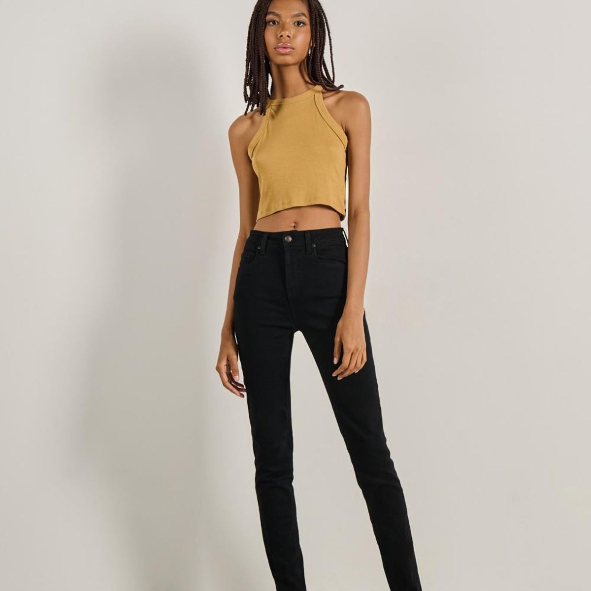 KOAJ - KOAJ Jean tiro alto negro jegging ajustado con 5 bolsillos