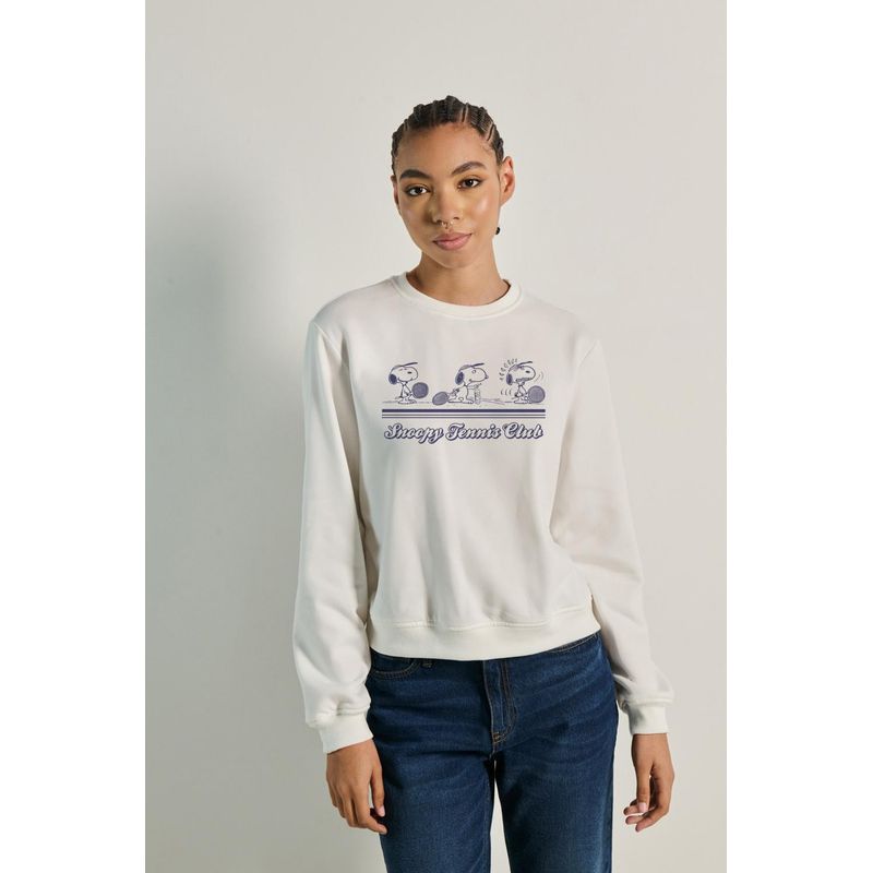 KOAJ - KOAJ Buzo cuello redondo para mujer, con estampado en frente d MUJER