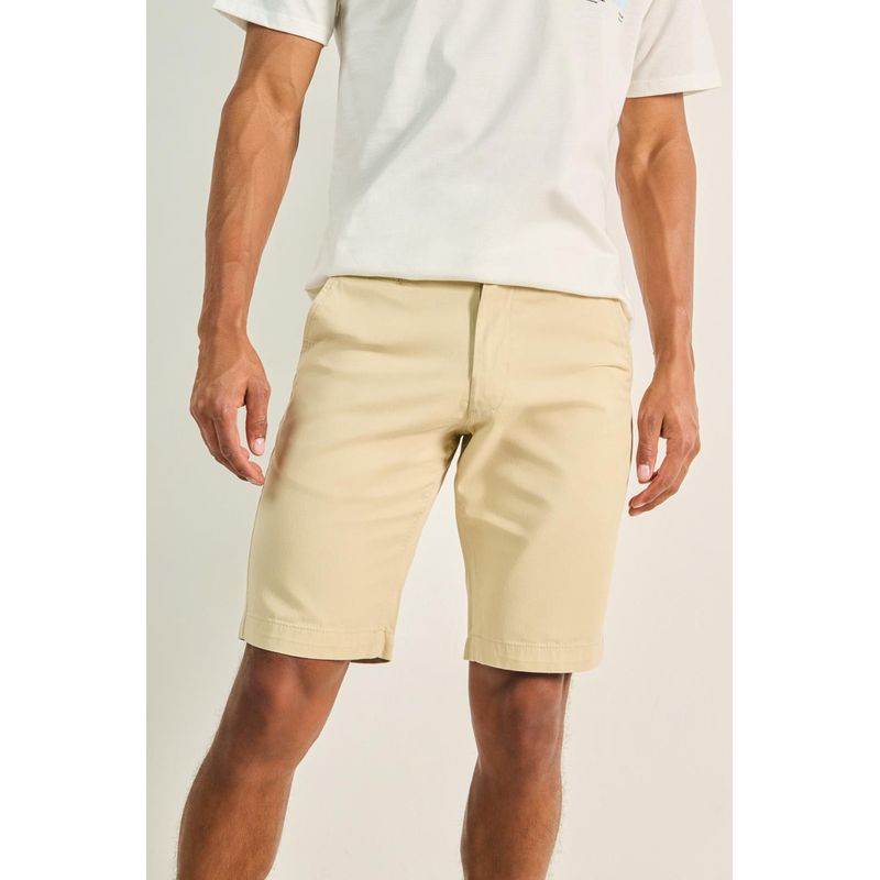 KOAJ - KOAJ Bermuda unicolor en dril para hombre, confeccionada en te HOMBRE