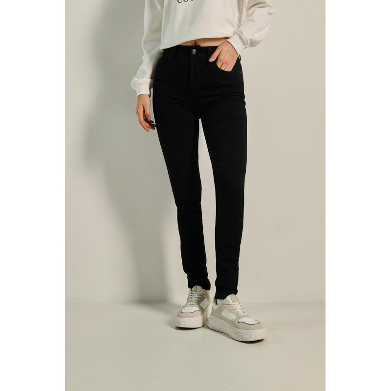 KOAJ - KOAJ Jean Jegging tiro alto negro MUJER