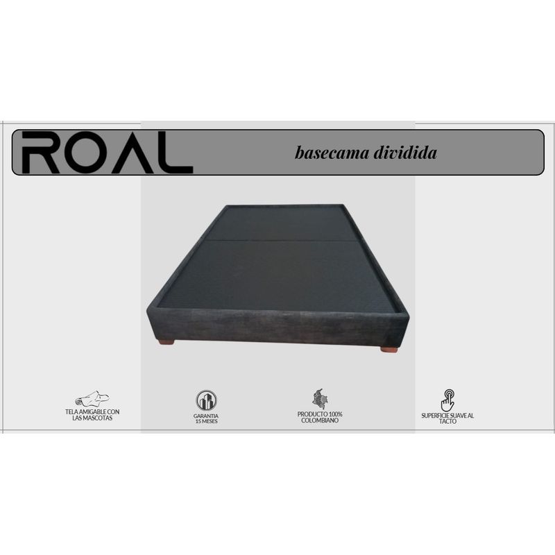 GENERICO - Basecama Gris Plomo 160 (cama Queen)