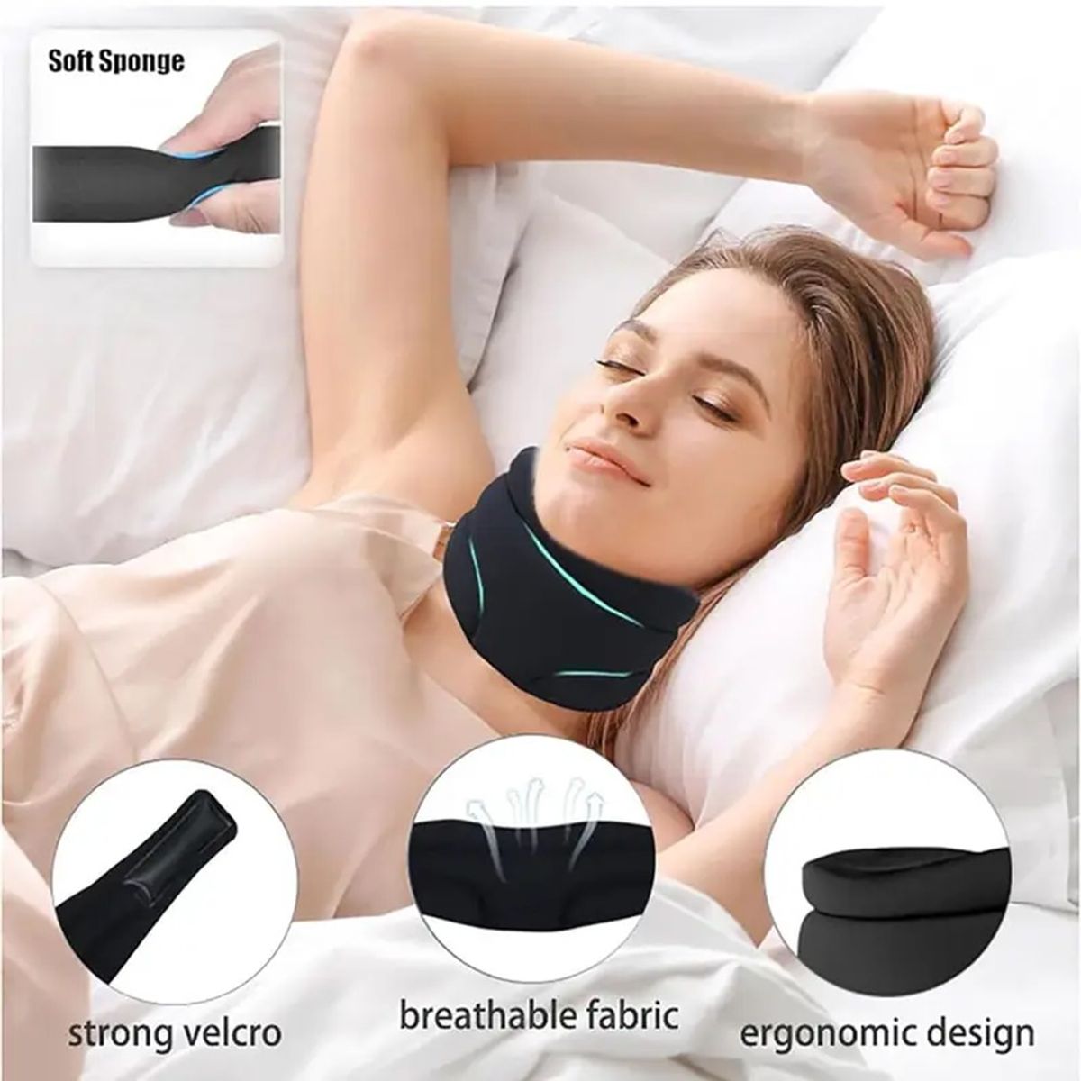 GENERICO - Cuello Cervical Ajustable Alivio Ronquidos Almohada