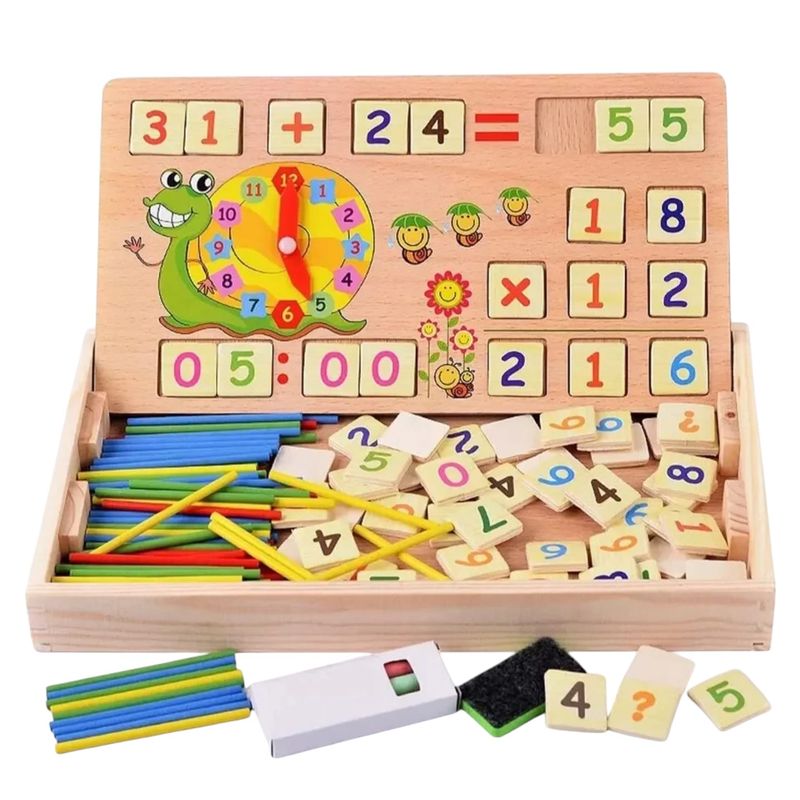 GENERICO - KIT ESCOLAR EDUCATIVO MATEMATICO NIÑOS TABLERO DIBUJO TIZA