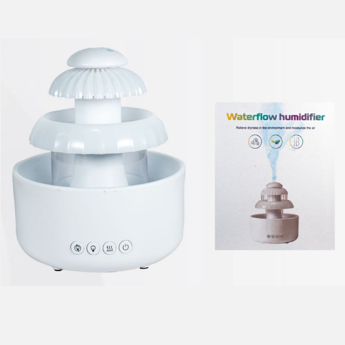 GENERICO - HUMIDIFICADOR CON FUENTE E ILUMINACION  LED
