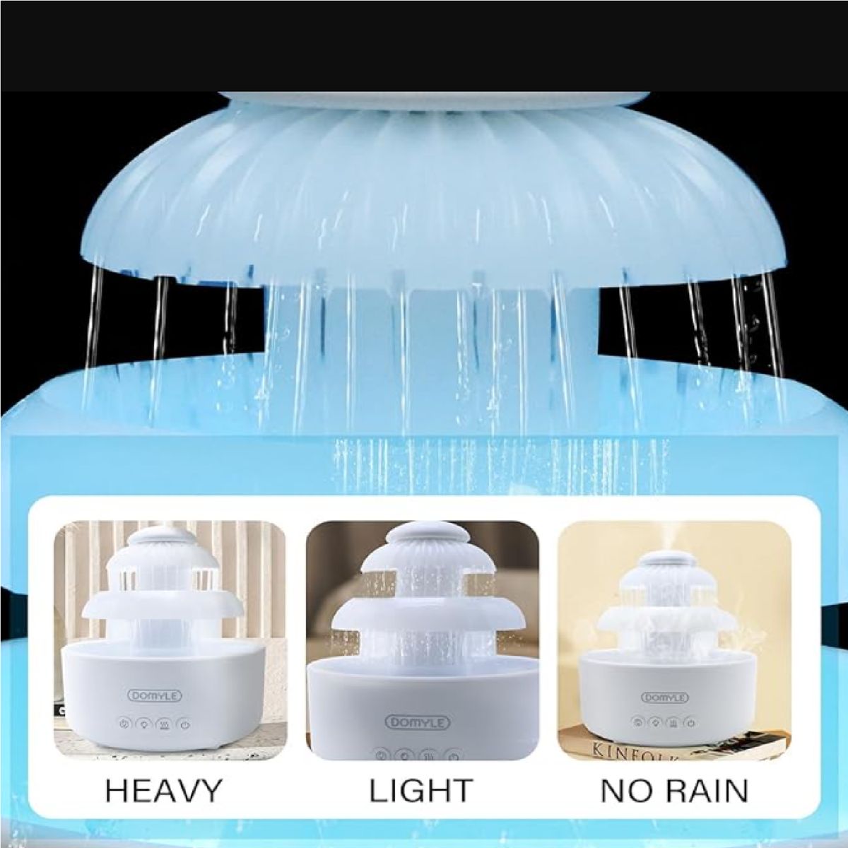 GENERICO - HUMIDIFICADOR CON FUENTE E ILUMINACION  LED