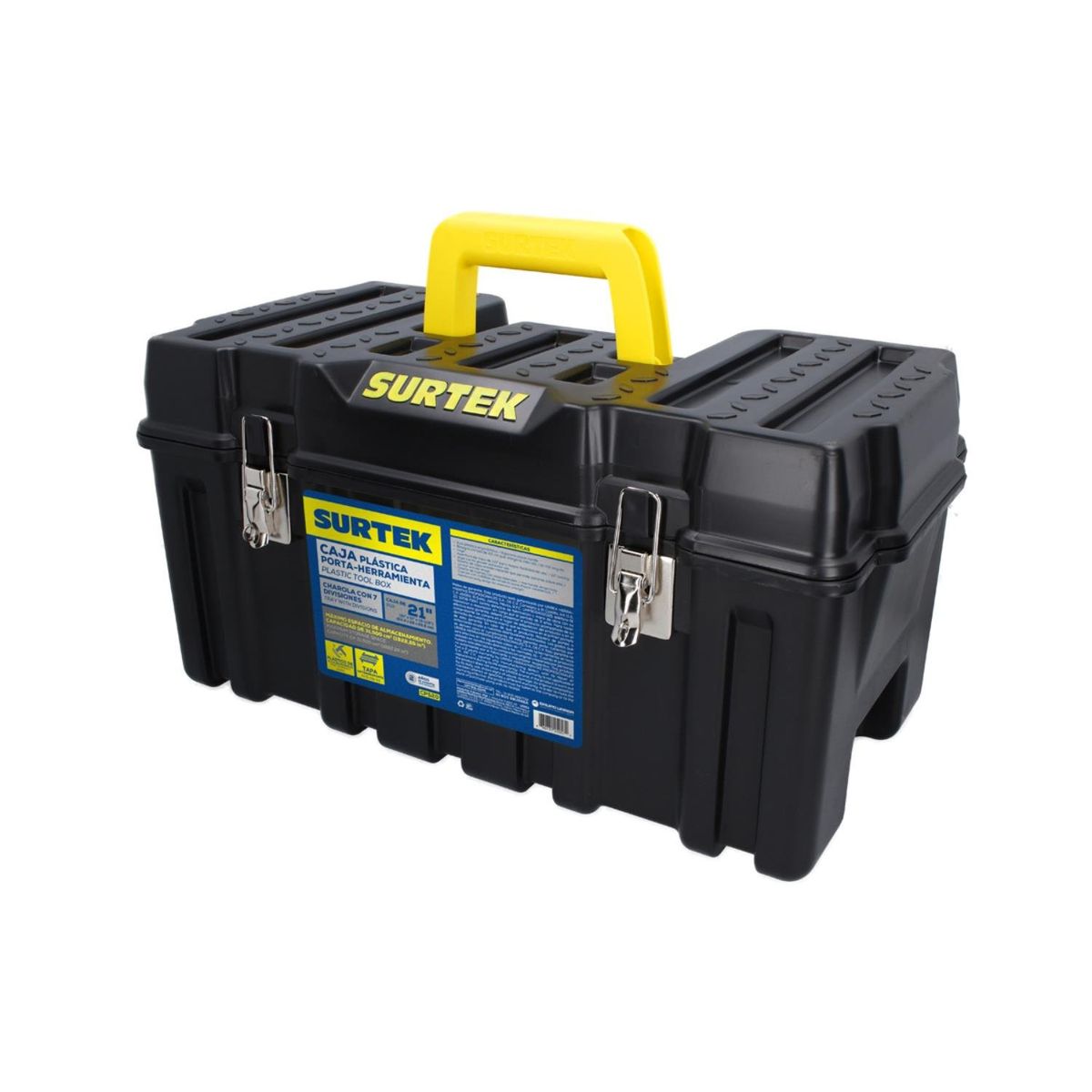 SURTEK - Caja De Herramientas Plástica 21" Surtek Con 7 Divisiones