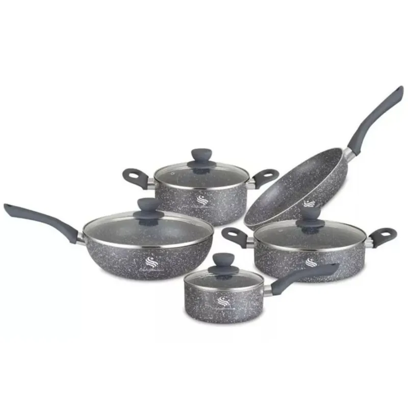 SCHAFFHAUSEN - Juego De Ollas En Granito Antiadherente Schaffhausen Gris 9pcz