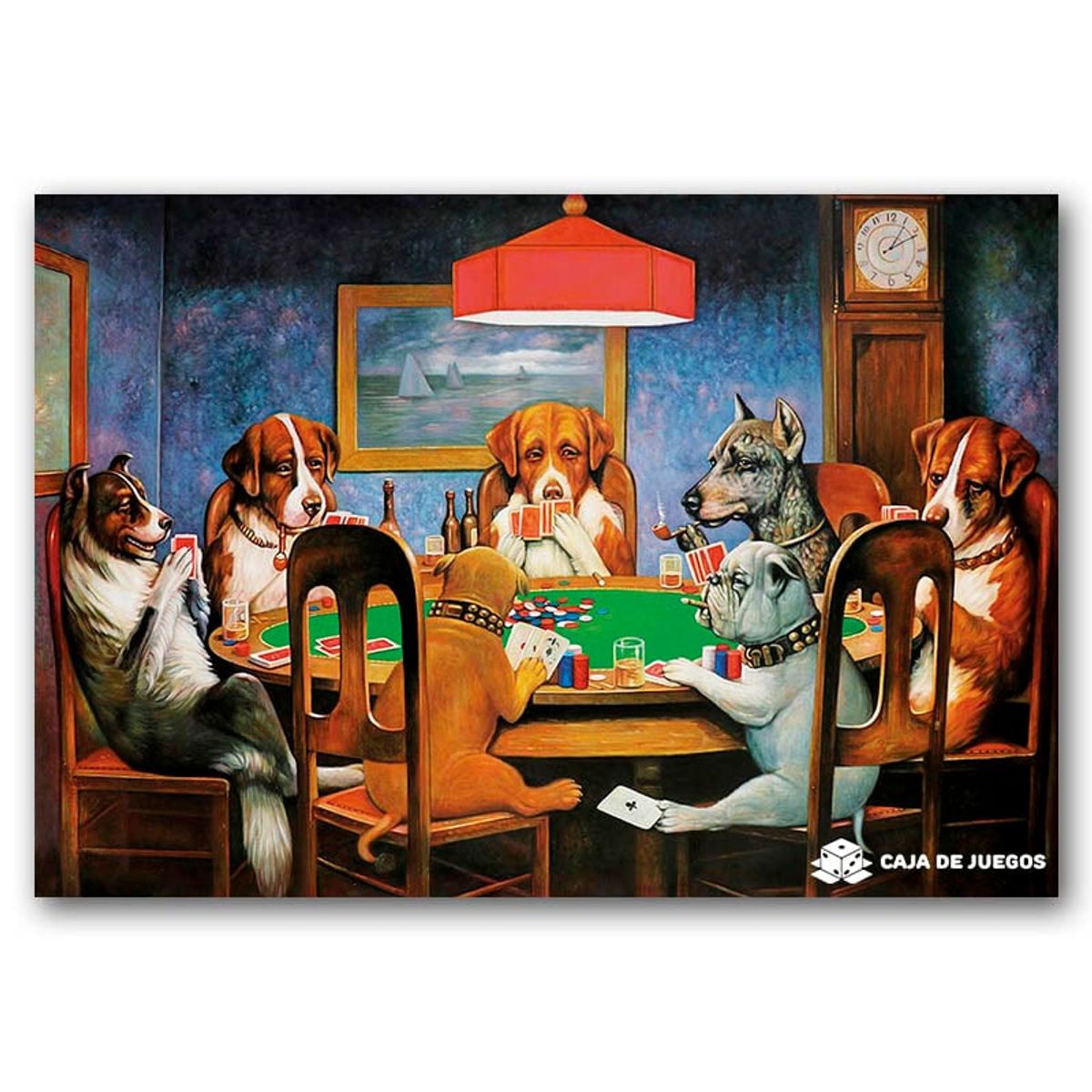 CAJA DE JUEGOS - Rompecabezas Perros Jugando al Poker 1.500 piezas