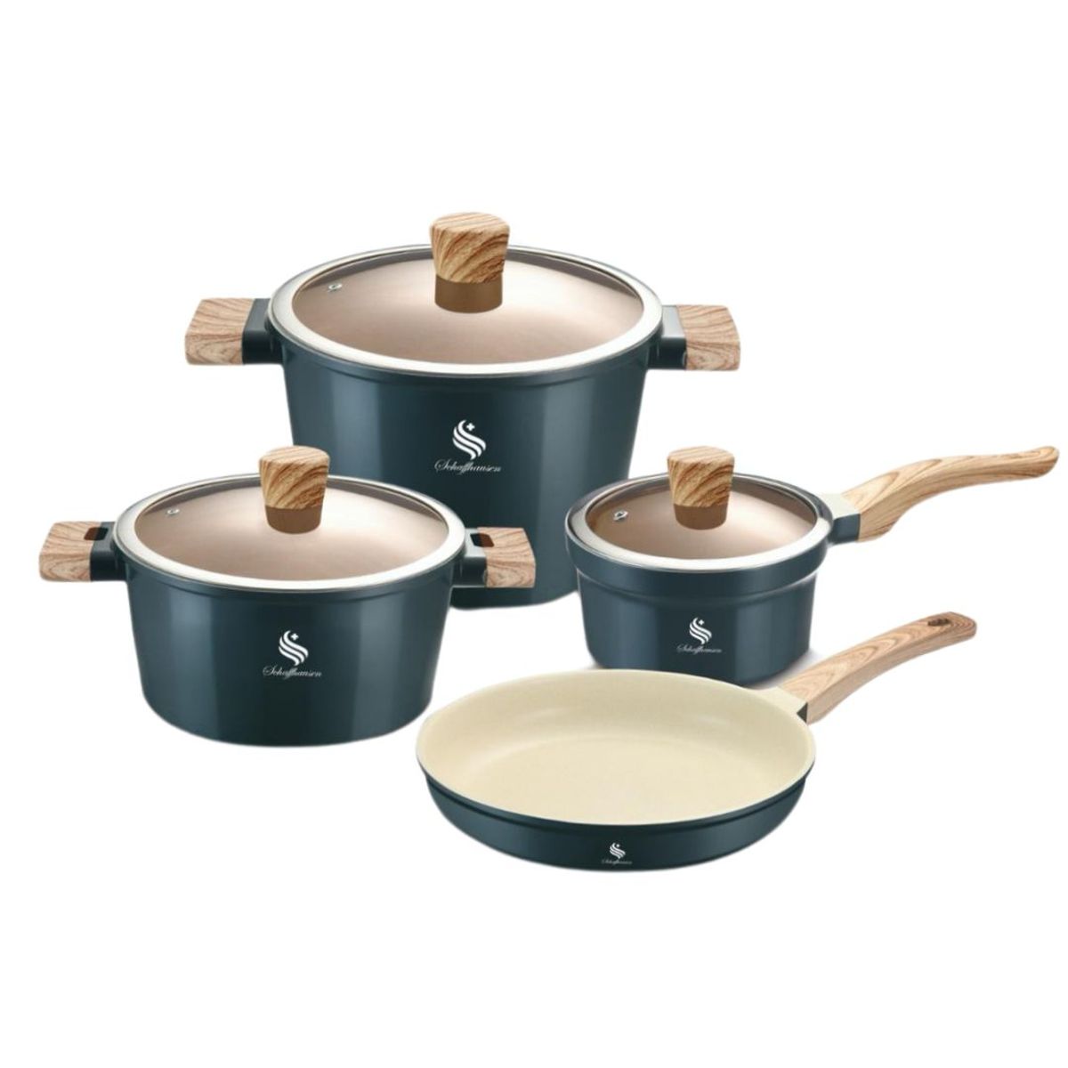 SCHAFFHAUSEN - Batería Ollas En Mármol Revestimiento Schaffhausen Praga 7pcz