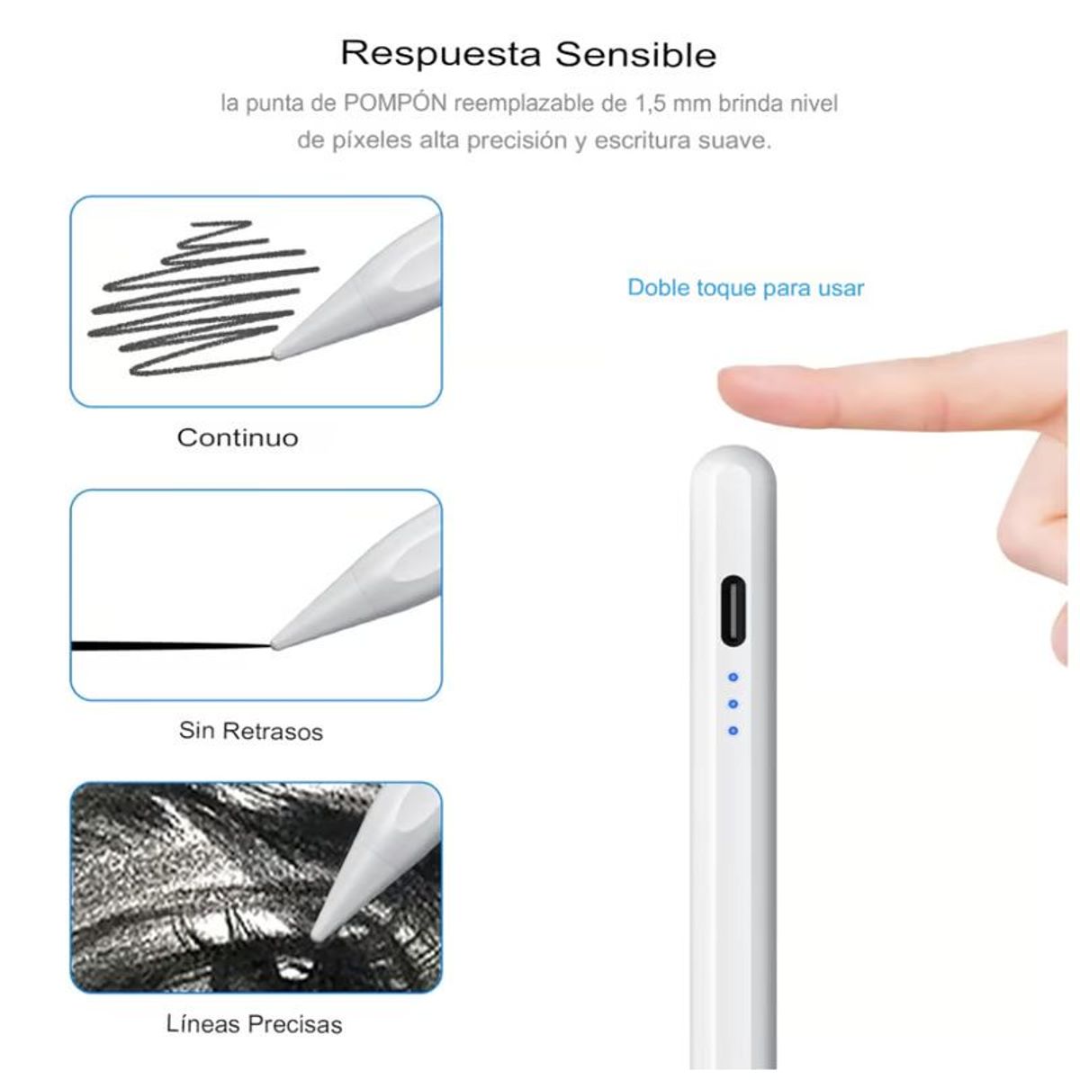 AMERICAN GENERICS - Lápiz Óptico Universal Para iPad Compatible Android Windows