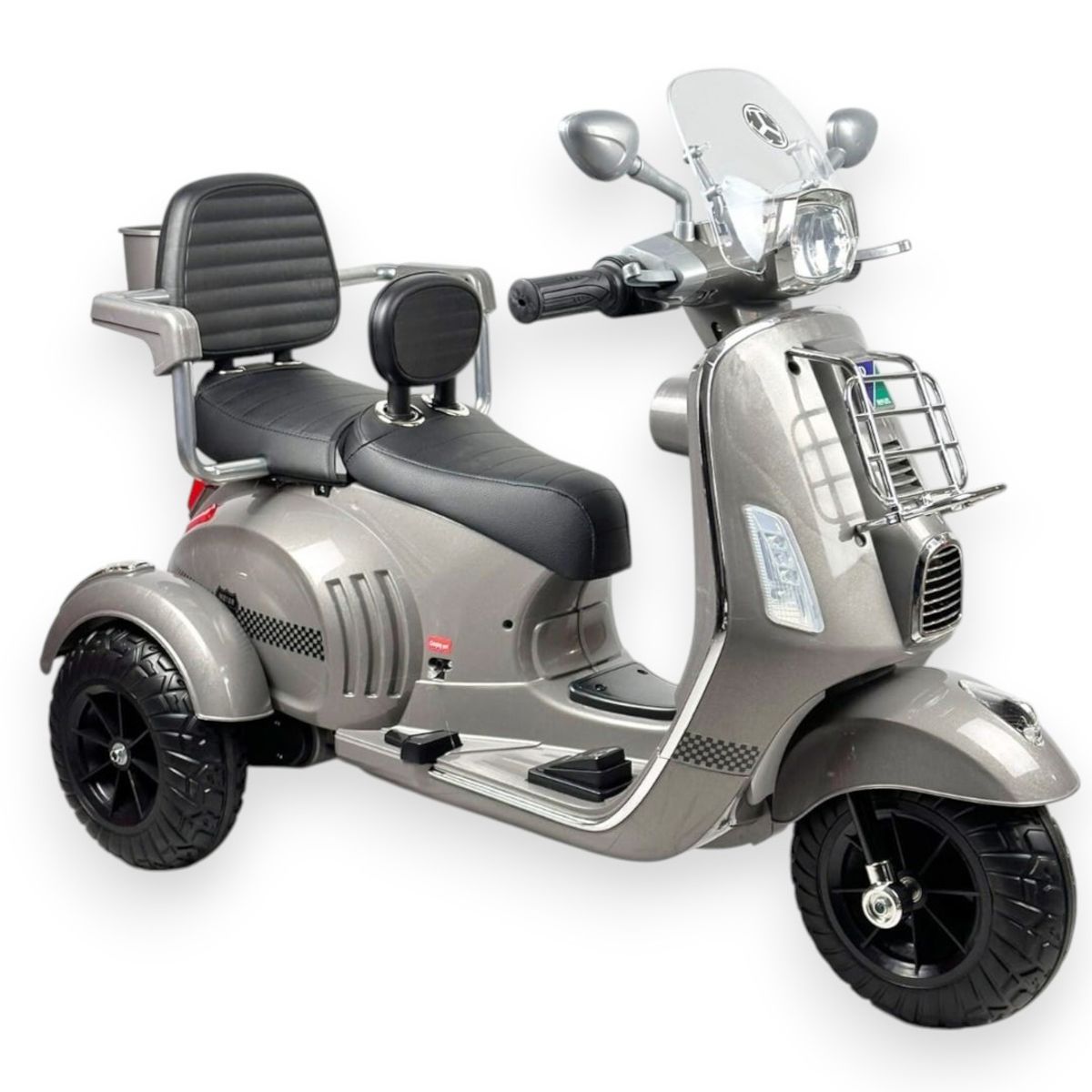 GENERICO - Moto Electrica Con Bluetooth Para Niños 2 Asientos Color Gris