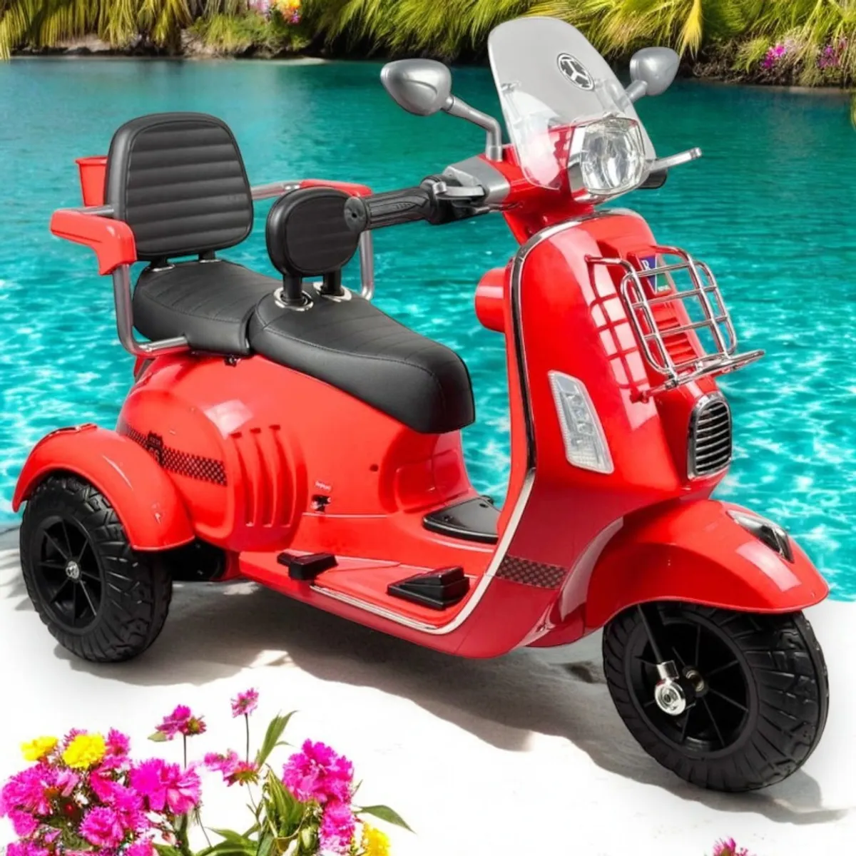 GENERICO - Moto Electrica Con Bluetooth Para Niños 2 Asientos Color Rojo