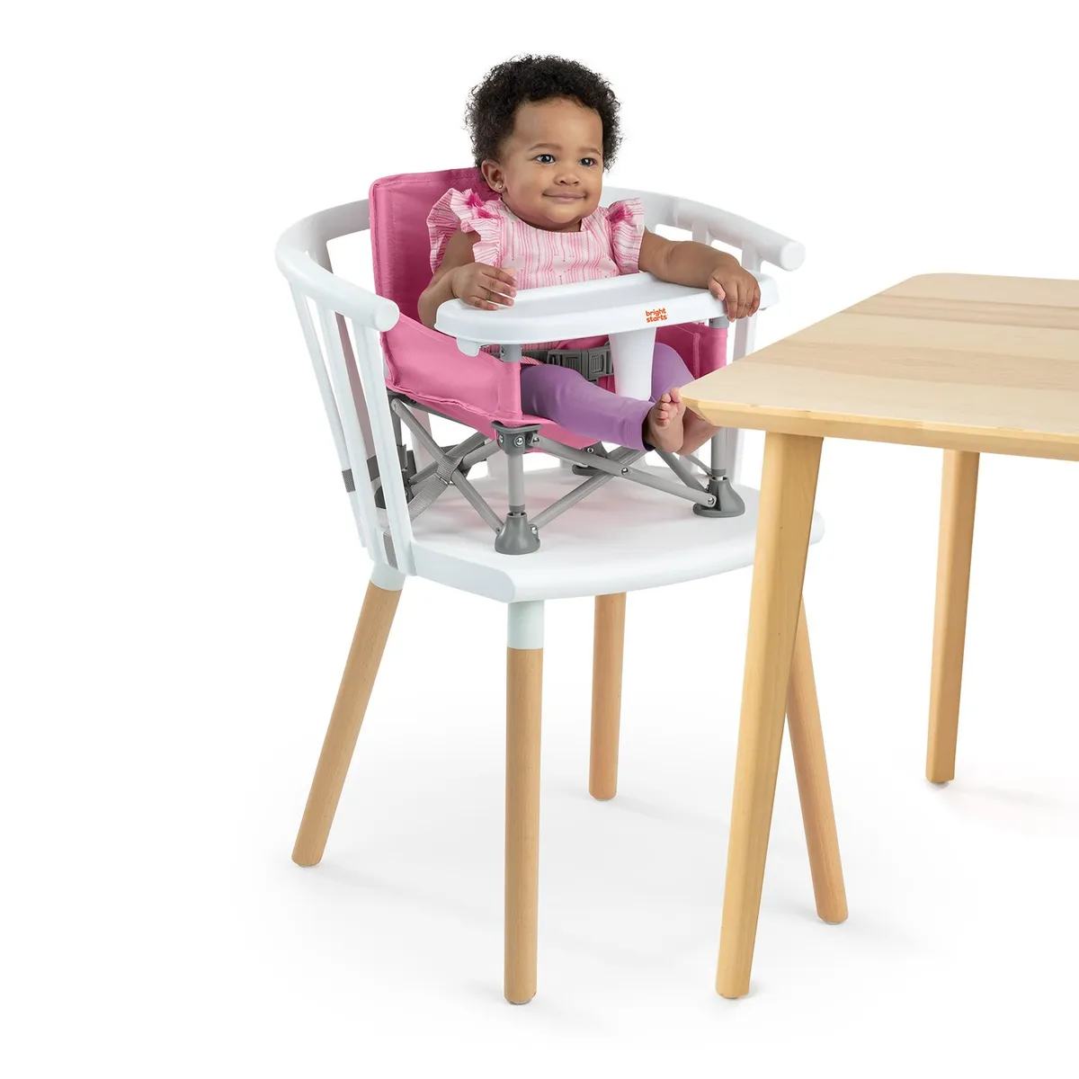 BRIGHT STARTS - Asiento Bebe Elevador Portátil Rosa Bright Starts 17199