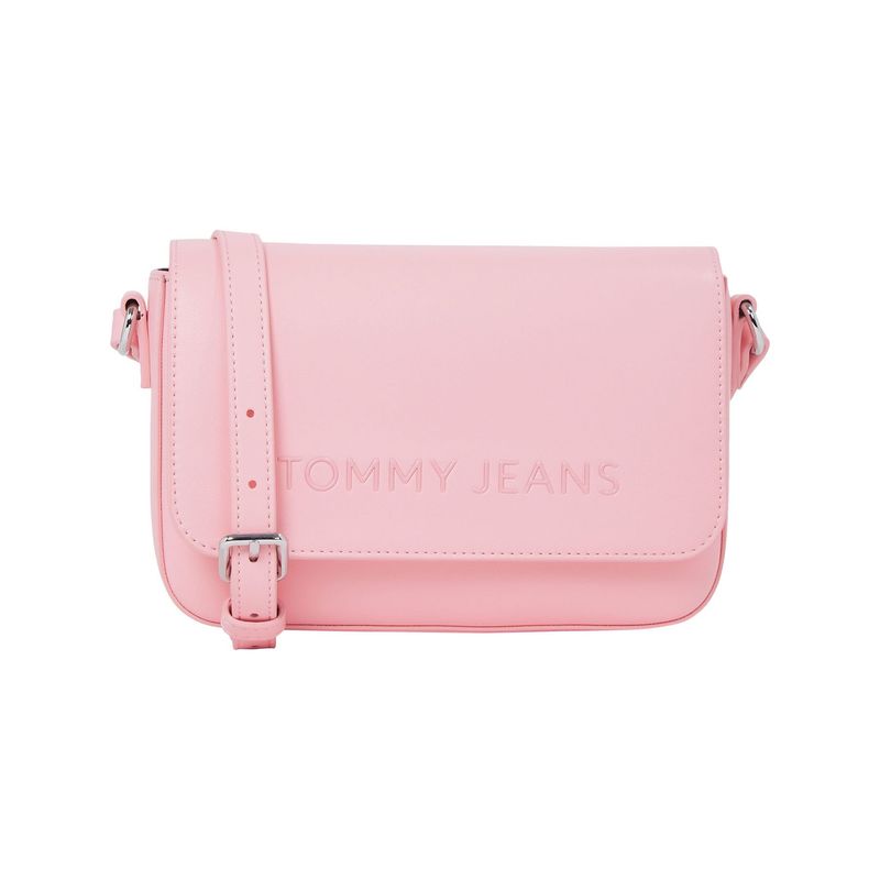TOMMY HILFIGER - Bolso rosa cruzado Essential con solapa y logo Tommy Hilfiger